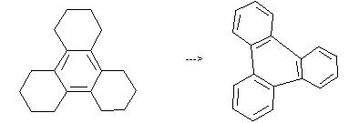 Triphenylene can be prepared by 1,2,3,4,5,6,7,8,9,10,11,12-dodecahydro-triphenylene at the temperature of 310 °C